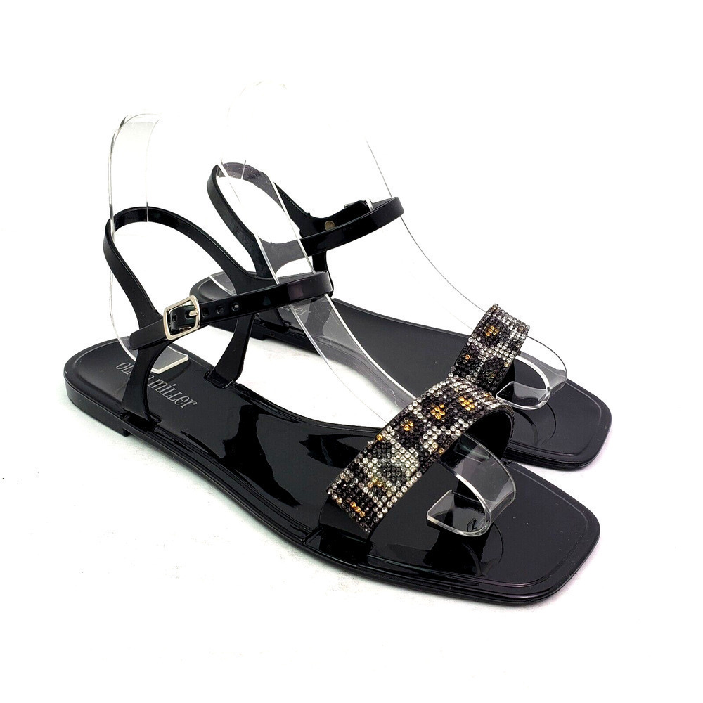 Olivia Miller Womens Size 7 Leopard Calabria Open Toe Jelly Sandals Shoes